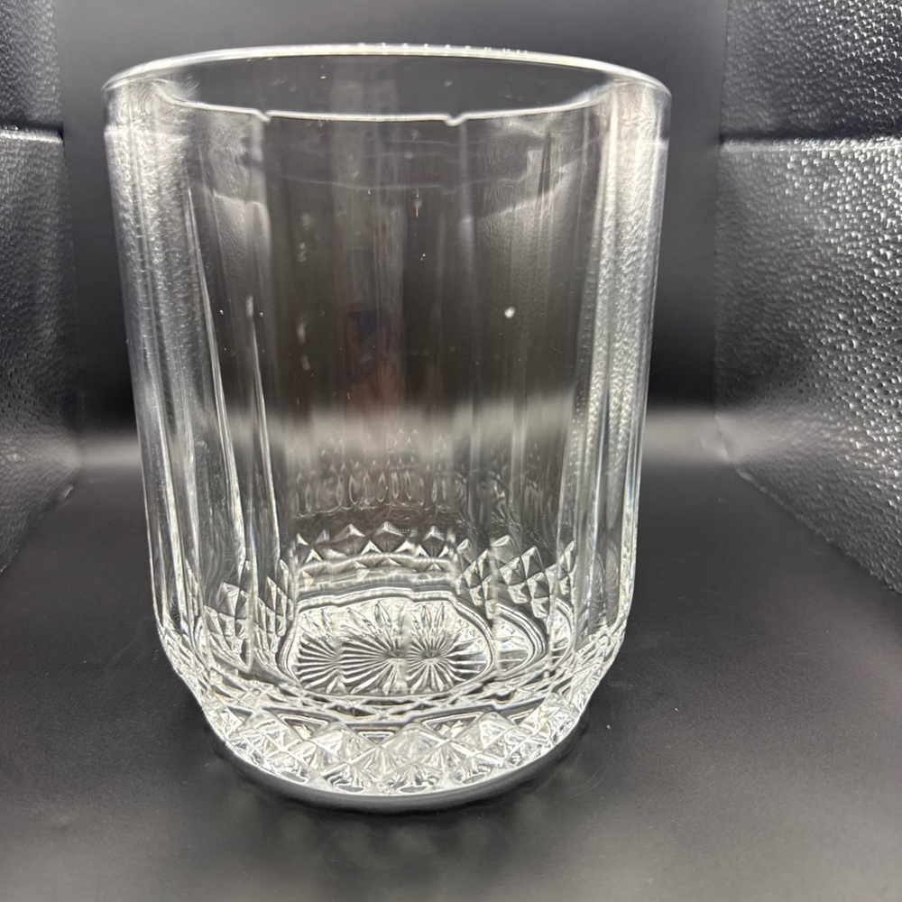 Vintage Crystal Ice Bucket featuring Cut Diamond Design on the Base.